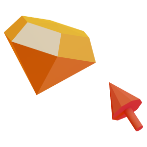 Illustration d'un diamant orange et d'un curseur de souris