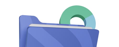 Illustration d'un dossier et d'un graphique circulaire